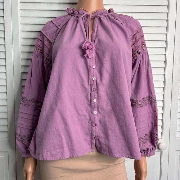 SUNCOO PARIS Mauve Luna Blouse Size Medium - Picture 2 of 8